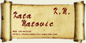 Kata Matović vizit kartica